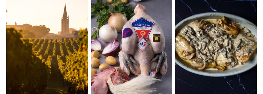 Recette gastronomique : Volaille de Bresse rôtie aux morilles et vin jaune